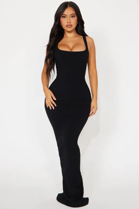 Ericka Snatched Maxi Dress - Black sold by Fashion Nova