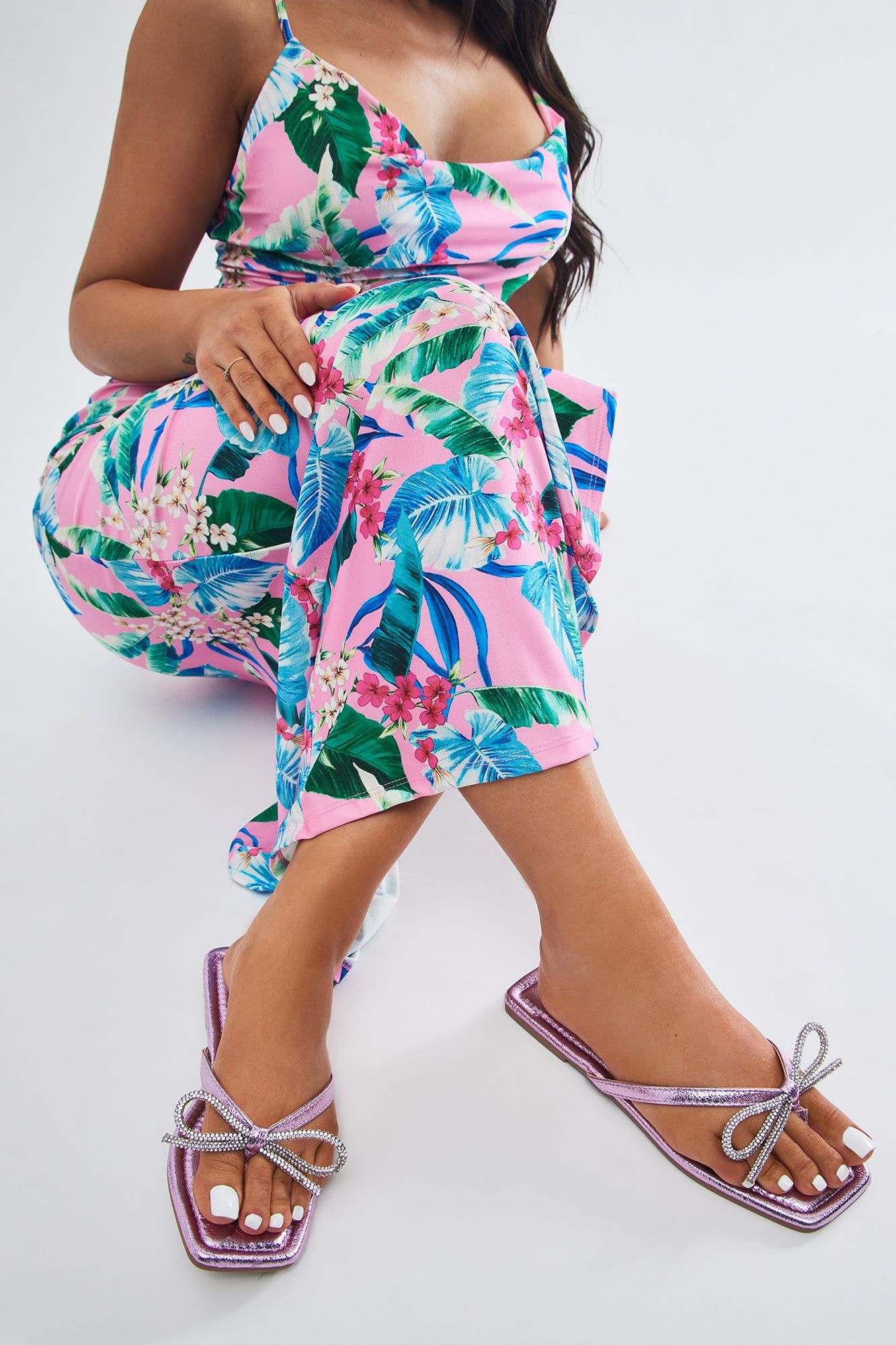 That's My Bestie Flat Sandals - Pink sold by Fashion Nova