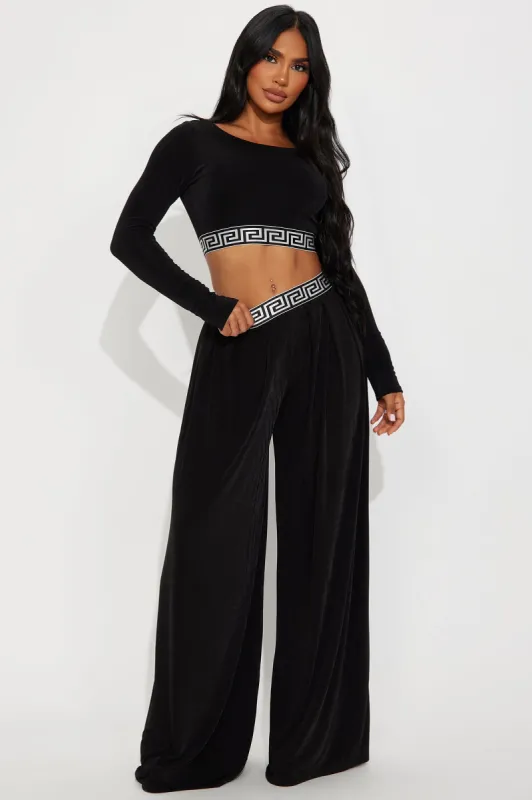Vanessa Slinky Pant Set - Black sold by Fashion Nova