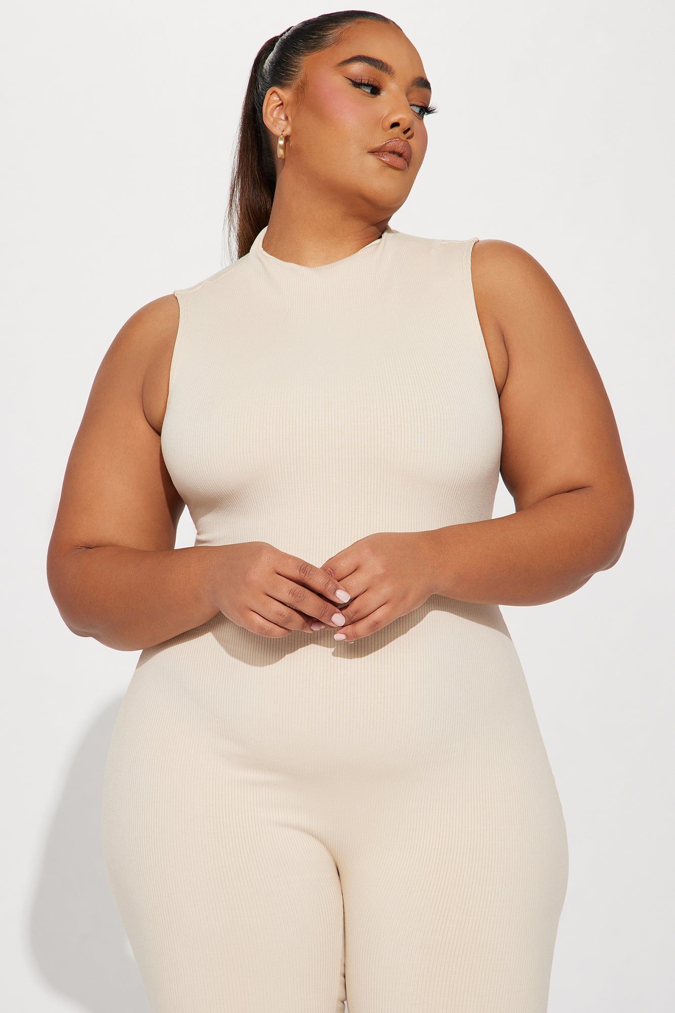 Amber Snatched Flare Jumpsuit - Cream sold by Fashion Nova product image thumbnail 5