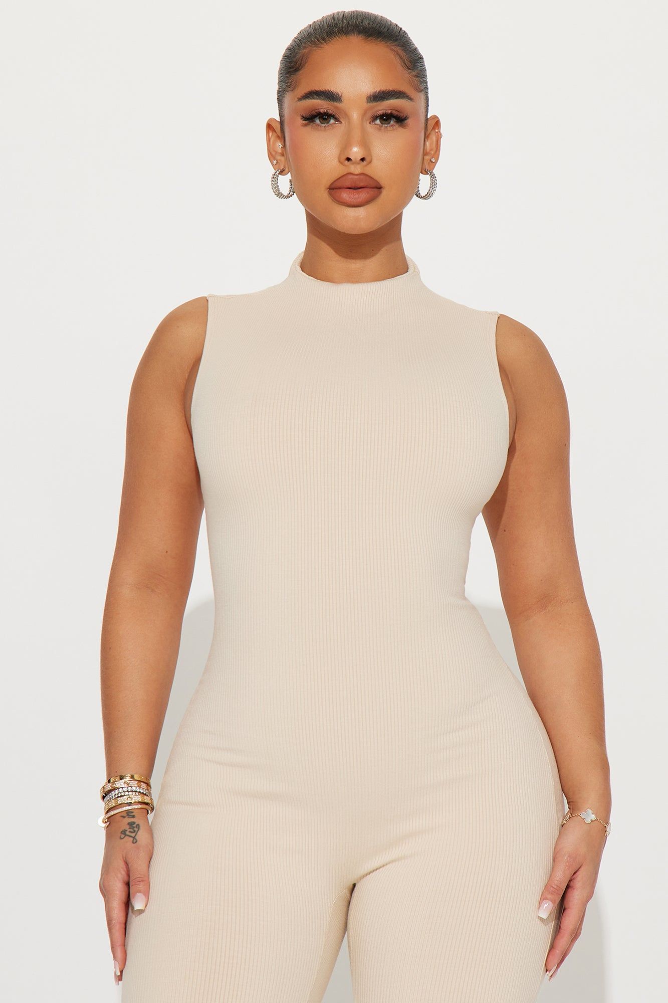 Amber Snatched Flare Jumpsuit - Cream sold by Fashion Nova product image thumbnail 2