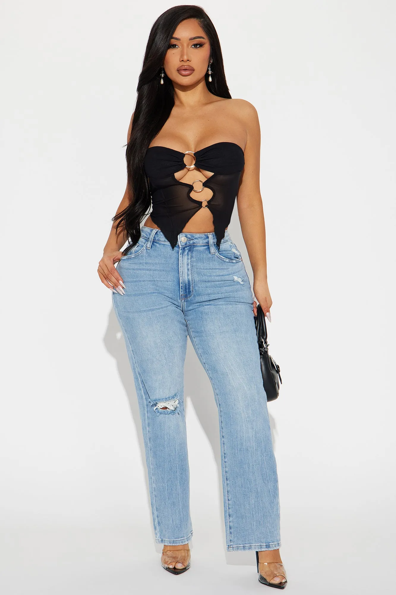 Feel The Spark Mesh Top - Black sold by Fashion Nova product image thumbnail 2