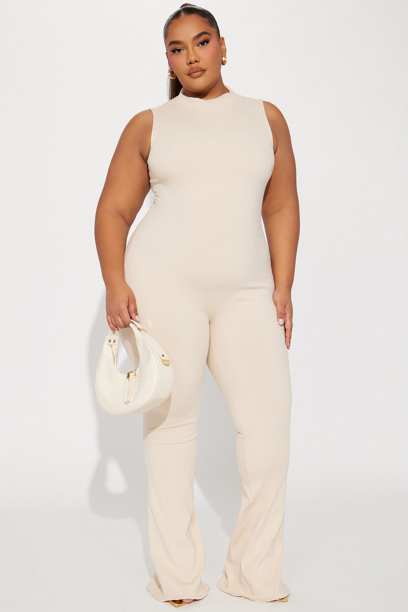 Amber Snatched Flare Jumpsuit - Cream sold by Fashion Nova product image thumbnail 4