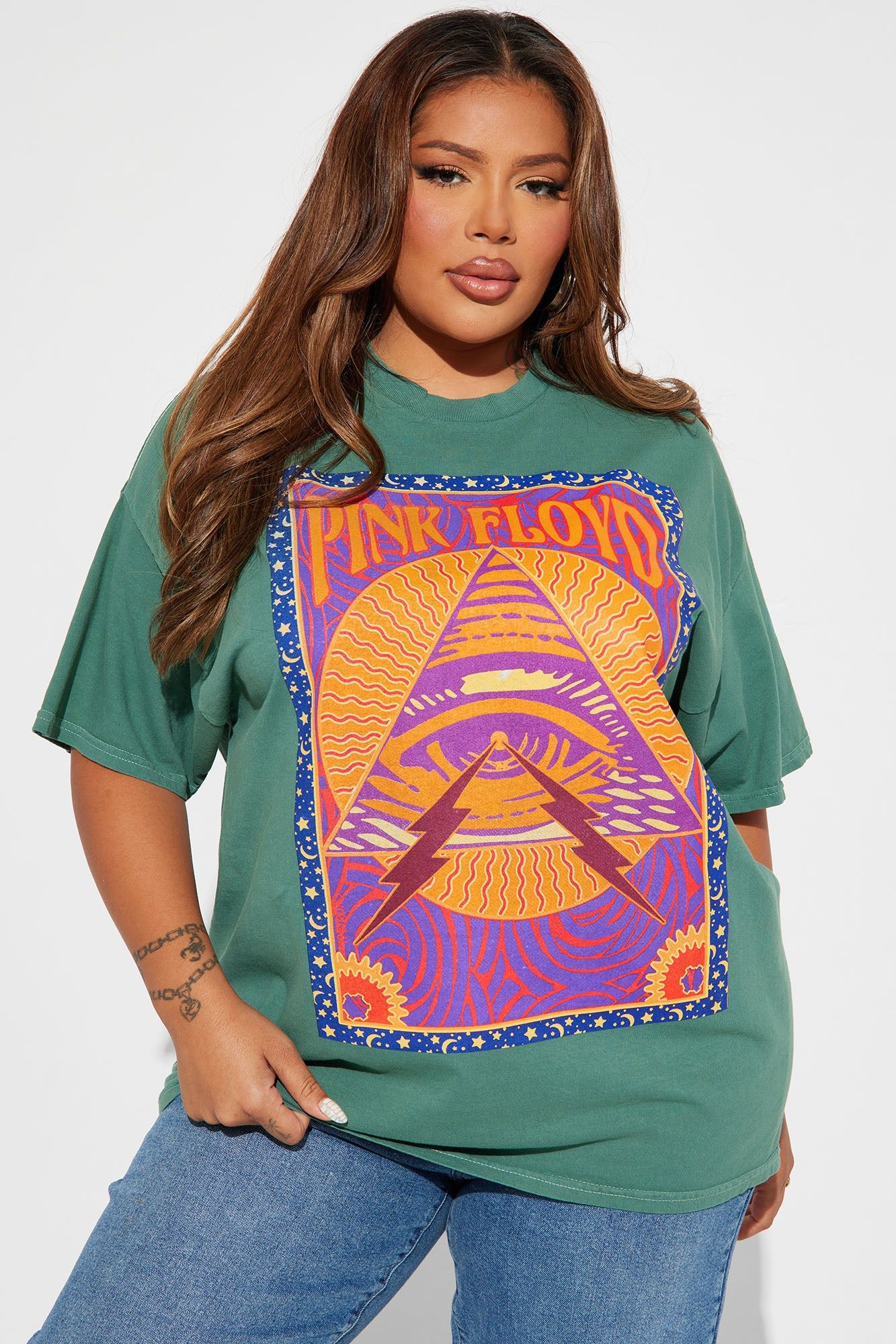 Pink Floyd Retro Eye Top - Teal sold by Fashion Nova product image thumbnail 4