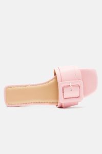 No Attitude Buckle Sandals - Pink sold by Fashion Nova