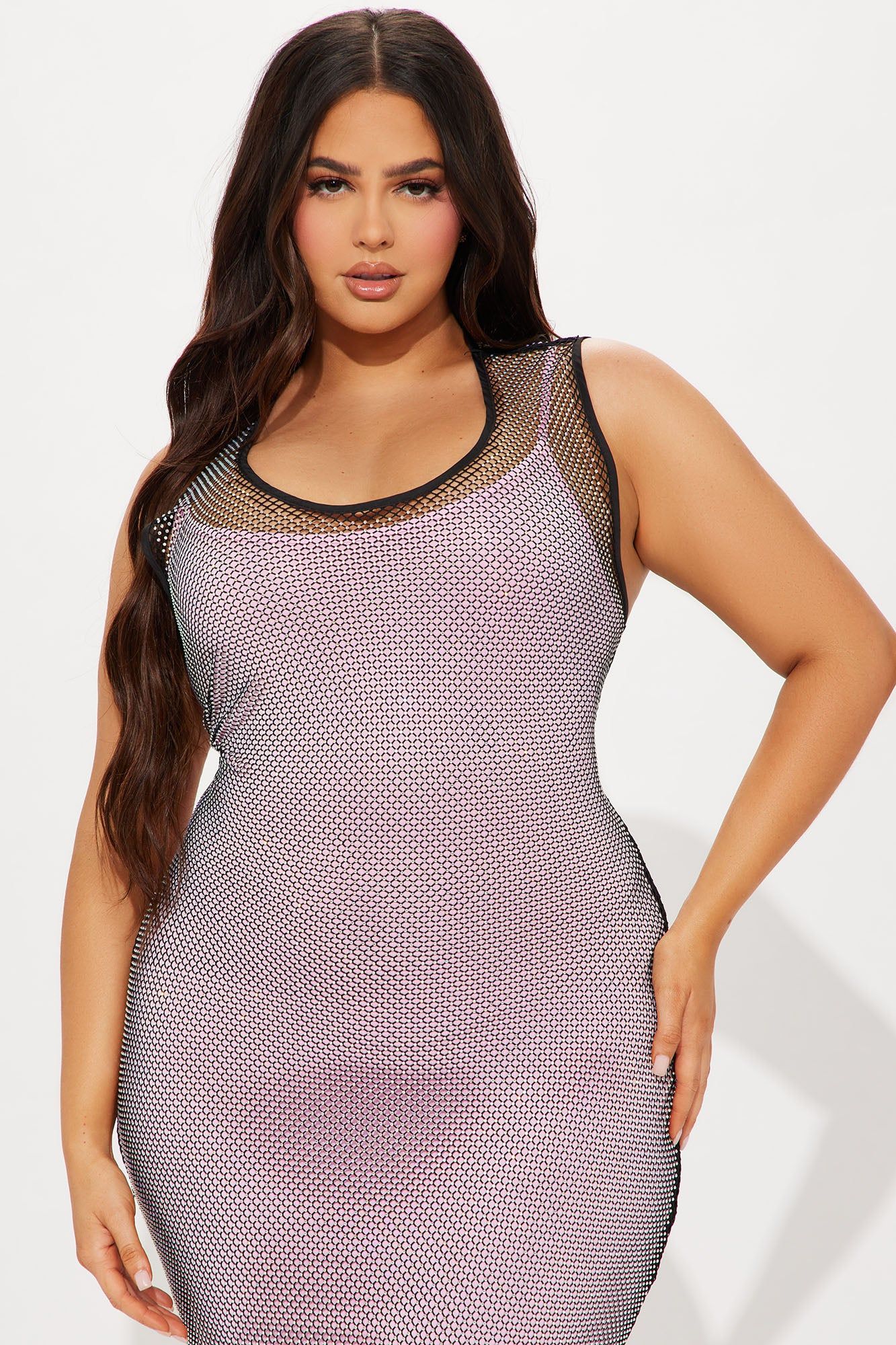 All That Rhinestone Maxi Dress - Pink/combo sold by Fashion Nova product image thumbnail 5