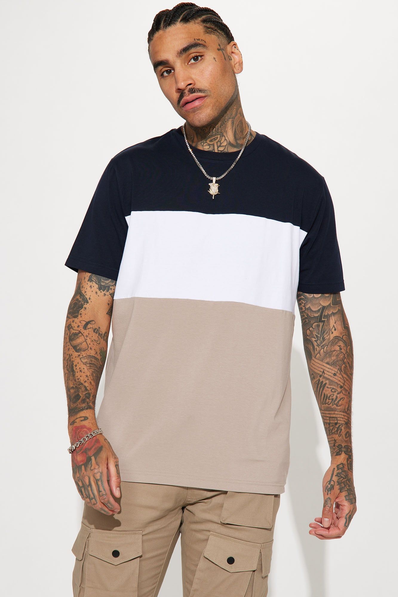 Create Your Future Short Sleeve Tee - Navy/combo sold by Fashion Nova