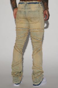 Upright Fray Stacked Skinny Flare Jeans - Vintage Wash sold by Fashion Nova