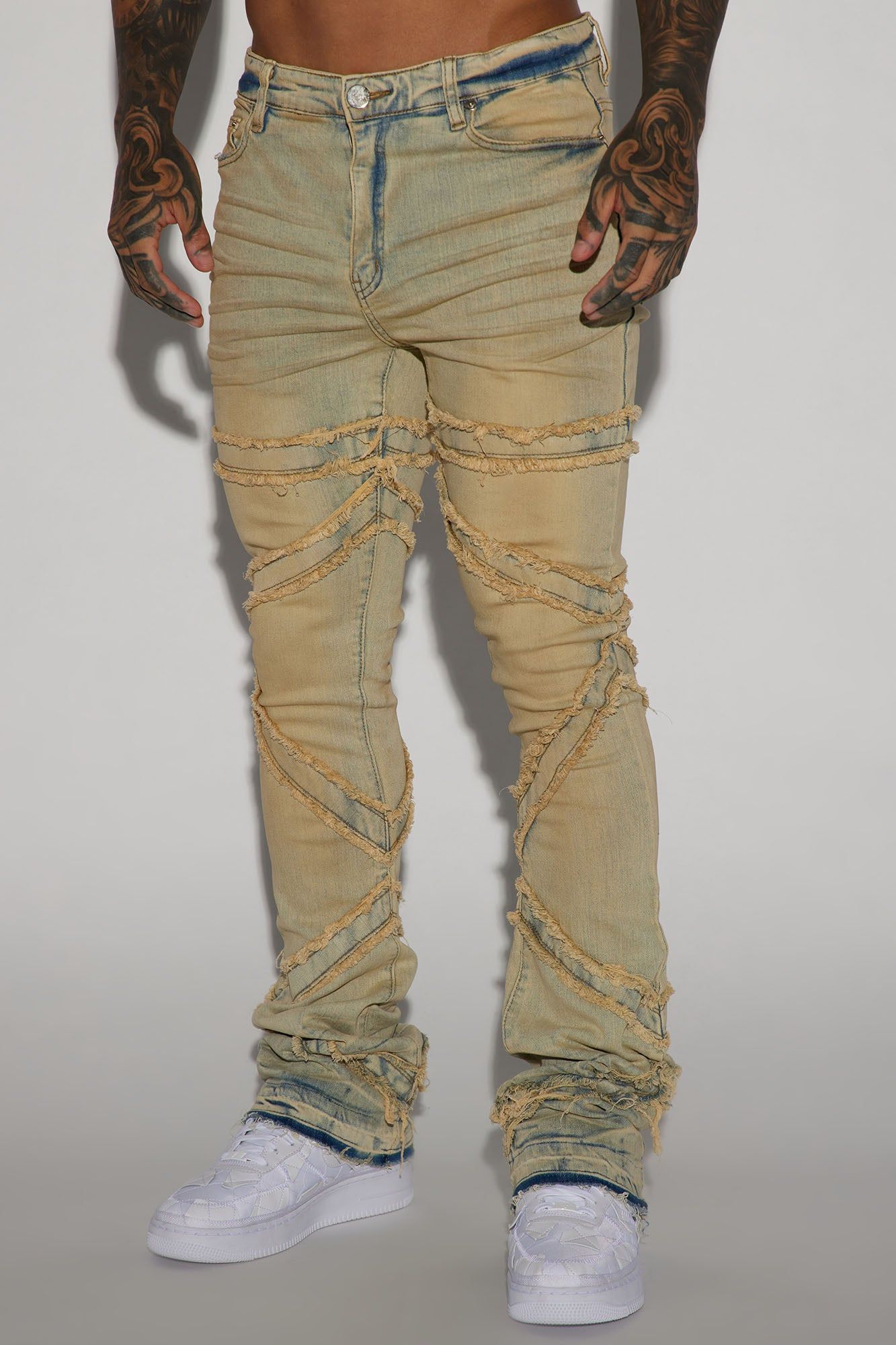 Upright Fray Stacked Skinny Flare Jeans - Vintage Wash sold by Fashion Nova product image thumbnail 4