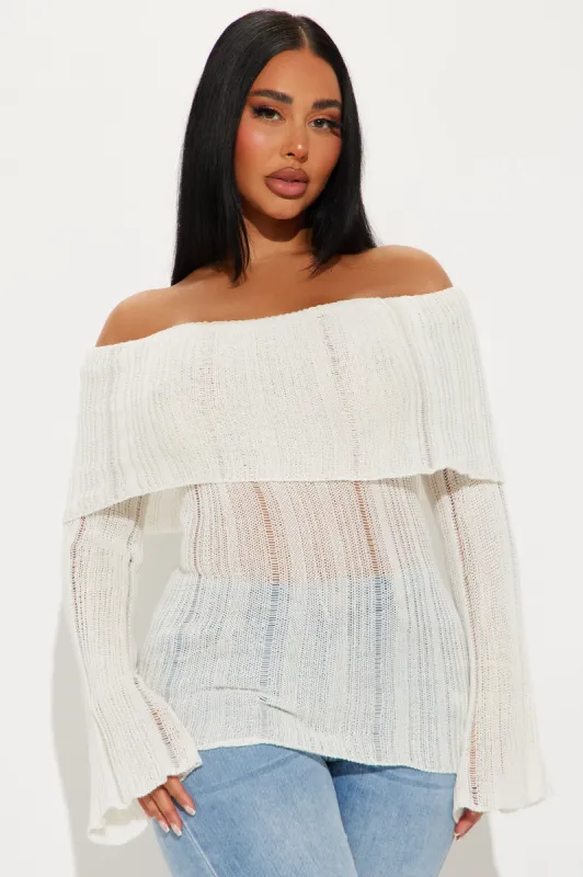 Divine Energy Off Shoulder Sweater - Ivory sold by Fashion Nova