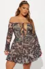 Kinsley Mesh Mini Dress - Leopard sold by Fashion Nova