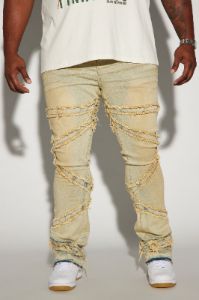 Upright Fray Stacked Skinny Flare Jeans - Vintage Wash sold by Fashion Nova