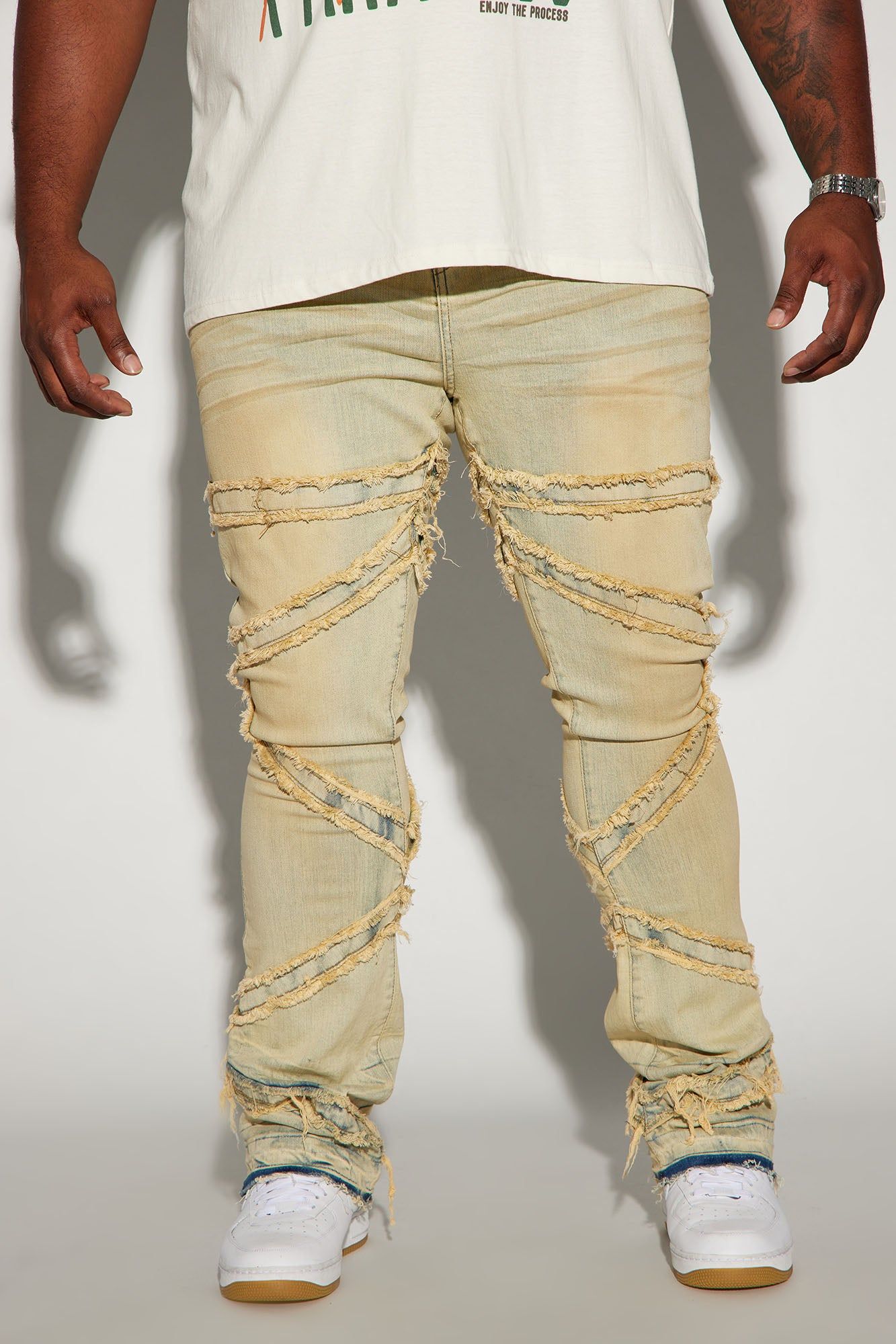 Upright Fray Stacked Skinny Flare Jeans - Vintage Wash sold by Fashion Nova product image thumbnail 2