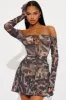 Kinsley Mesh Mini Dress - Leopard sold by Fashion Nova