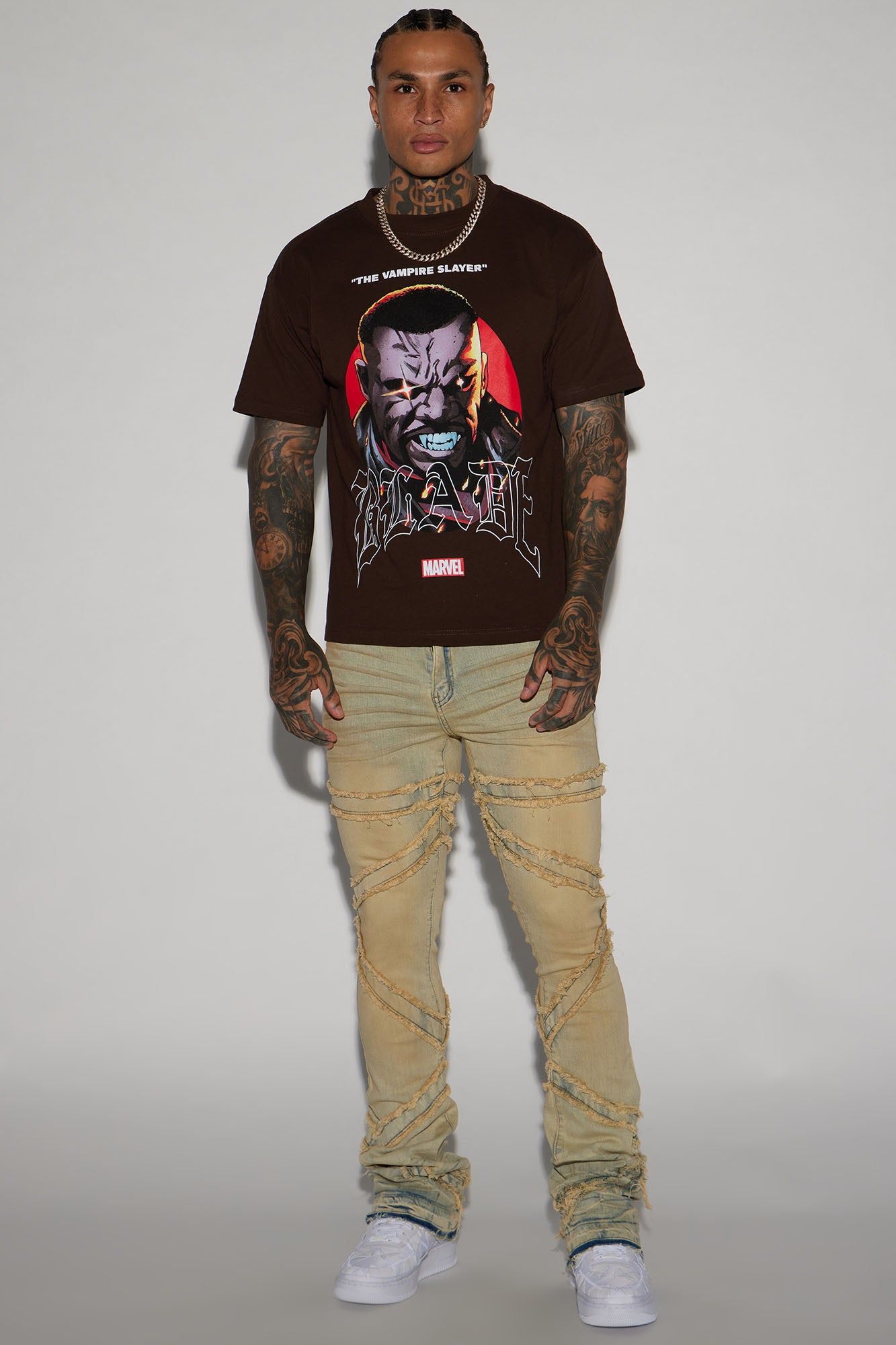 Upright Fray Stacked Skinny Flare Jeans - Vintage Wash sold by Fashion Nova product image thumbnail 3