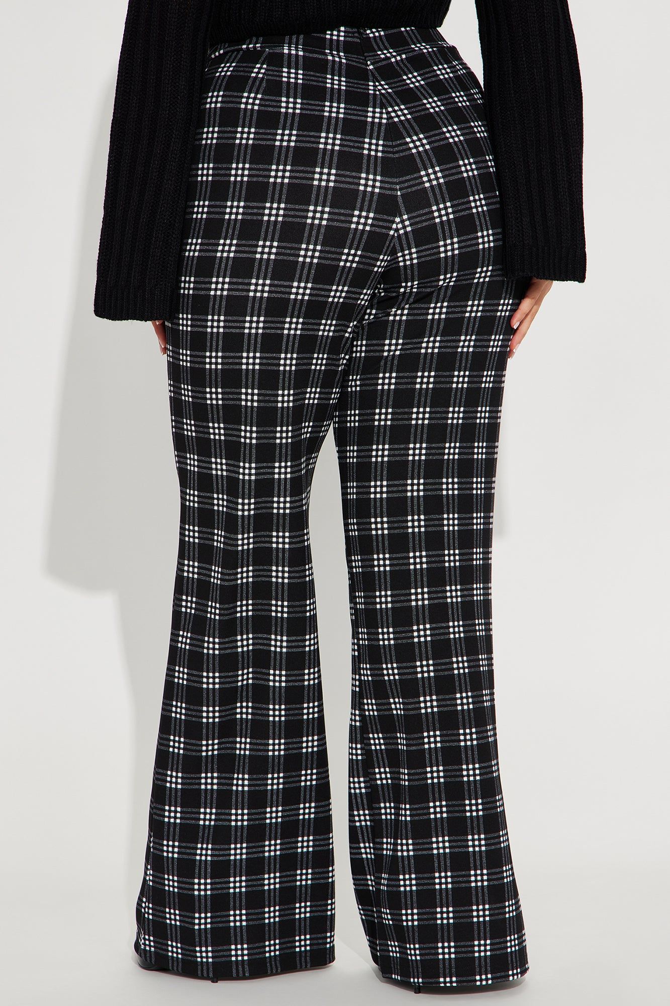 Call It Even Wide Leg Plaid Dress Pant - Black/White sold by Fashion Nova product image thumbnail 6
