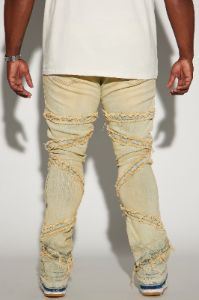 Upright Fray Stacked Skinny Flare Jeans - Vintage Wash sold by Fashion Nova