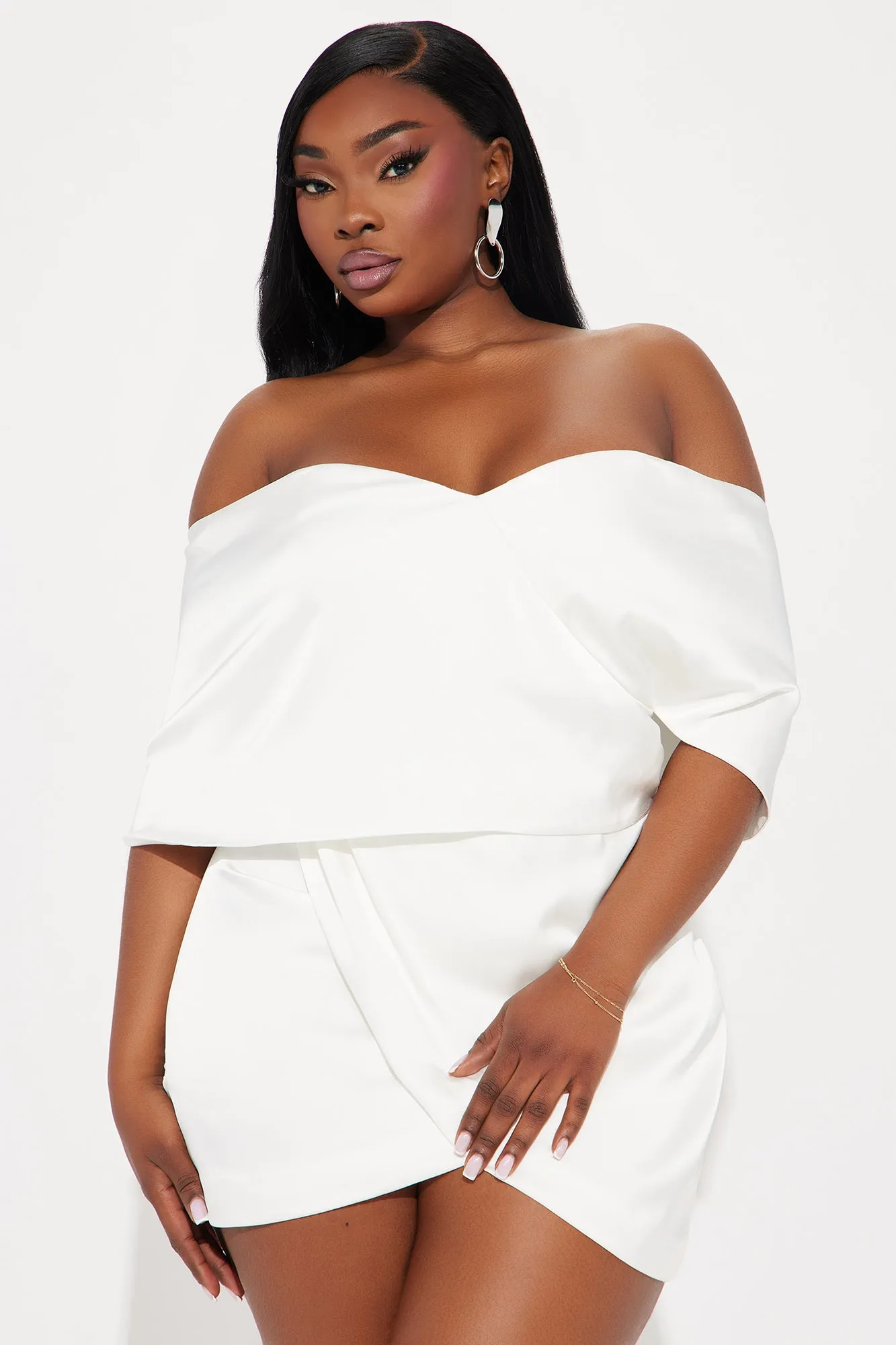 She Has Arrived Satin Mini Dress - White sold by Fashion Nova product image thumbnail 5