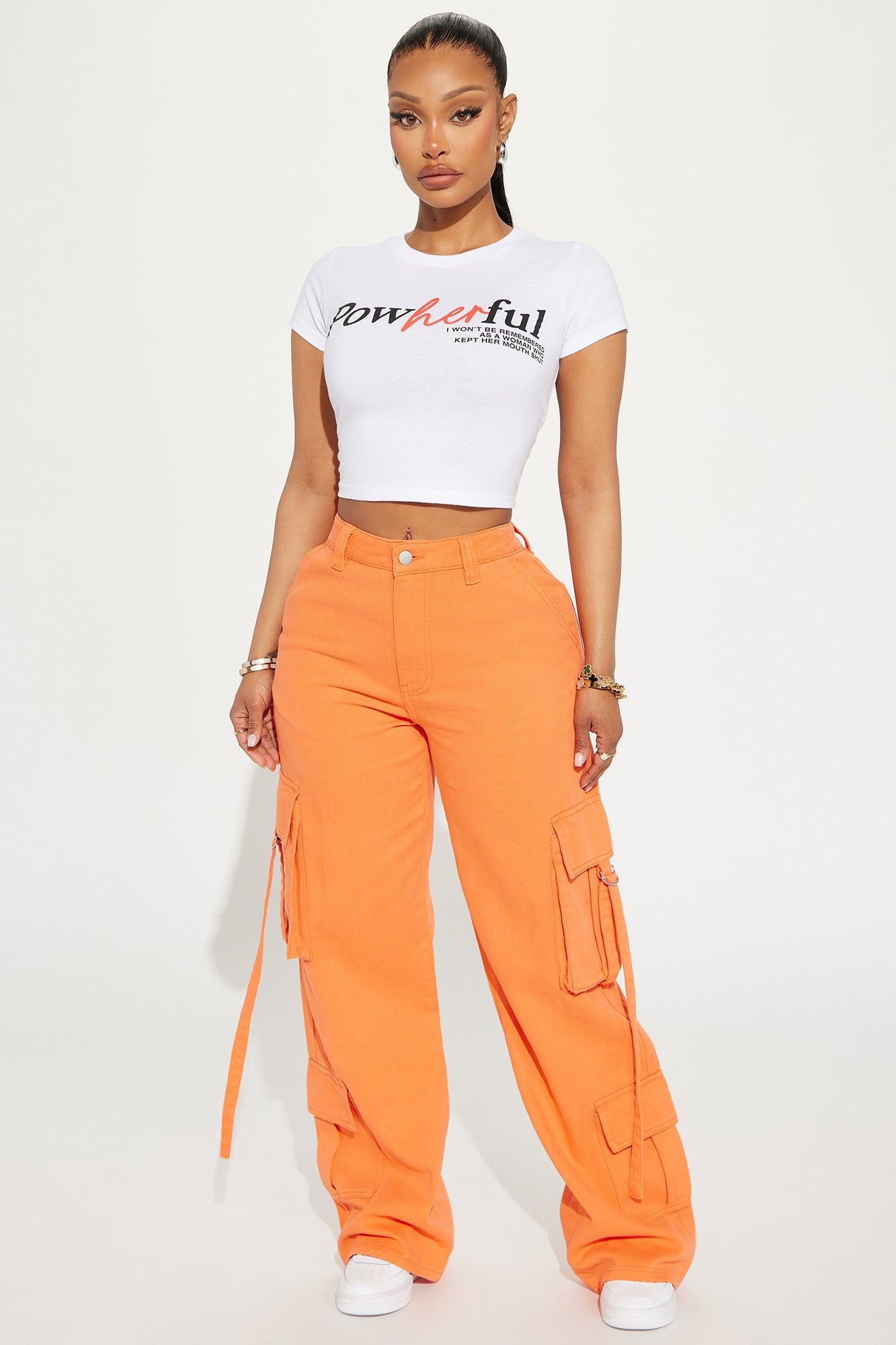 She's Powherful Fitted Tee - White sold by Fashion Nova product image thumbnail 2