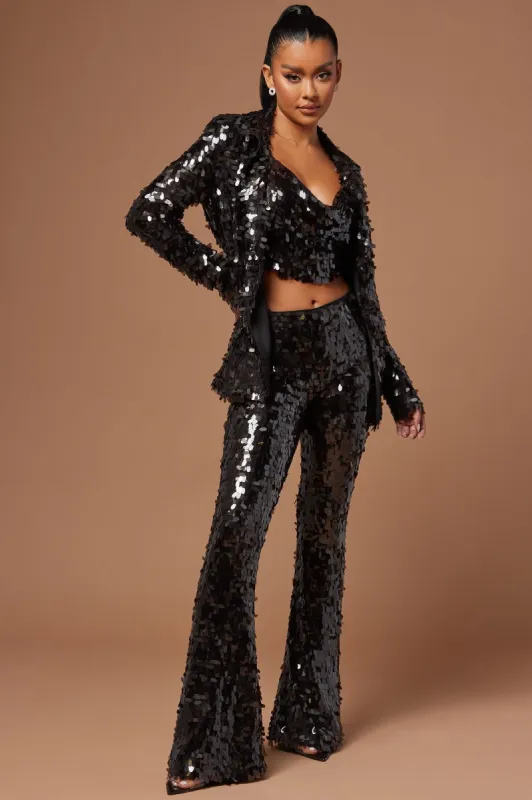 Yana Sequin Pant - Black sold by Fashion Nova