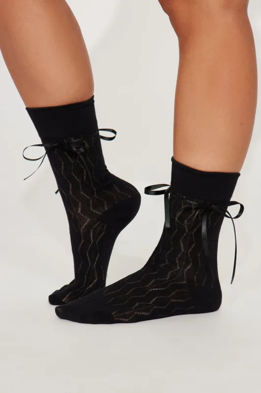 Ballet Lace Up Socks - Black sold by Fashion Nova