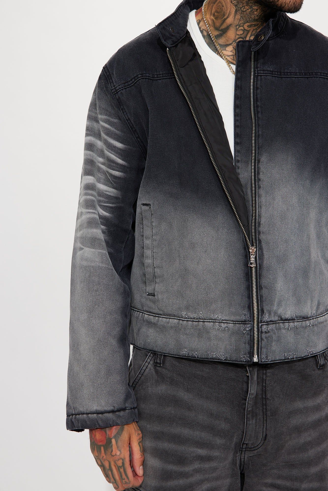 Good Kush Vintage Denim Jacket - Black Wash sold by Fashion Nova product image thumbnail 4