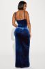 Heidi Velvet Maxi Dress - Navy/Red sold by Fashion Nova