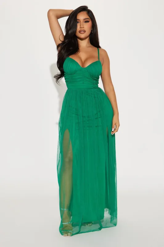 Sweet Memories Tulle Maxi Dress - Green sold by Fashion Nova