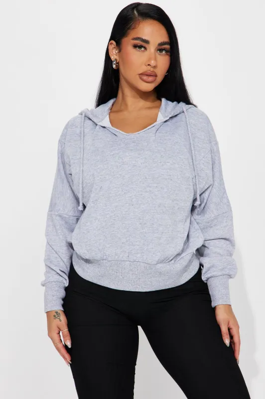Gianna Lounge Hoodie - Heather Grey sold by Fashion Nova