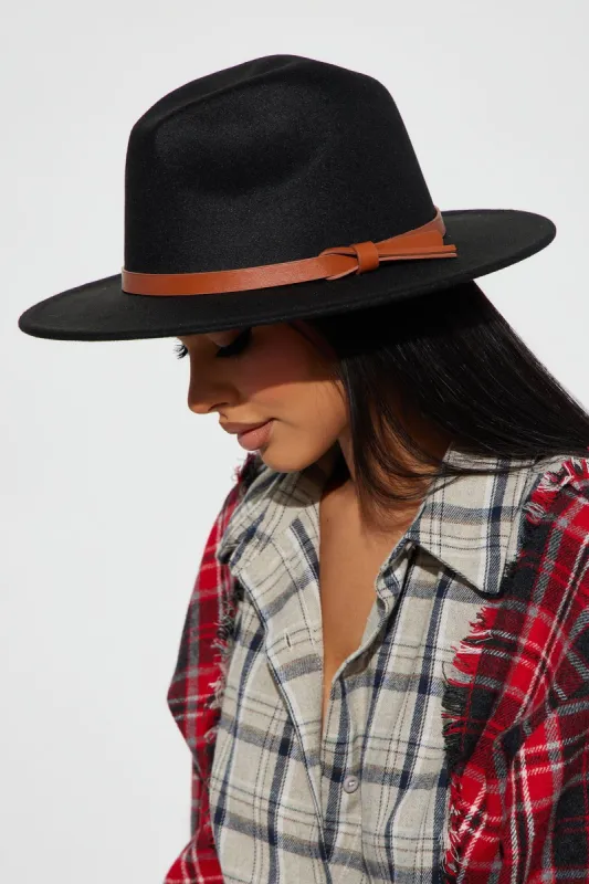 Bow Babe Fedora Hat - Black sold by Fashion Nova