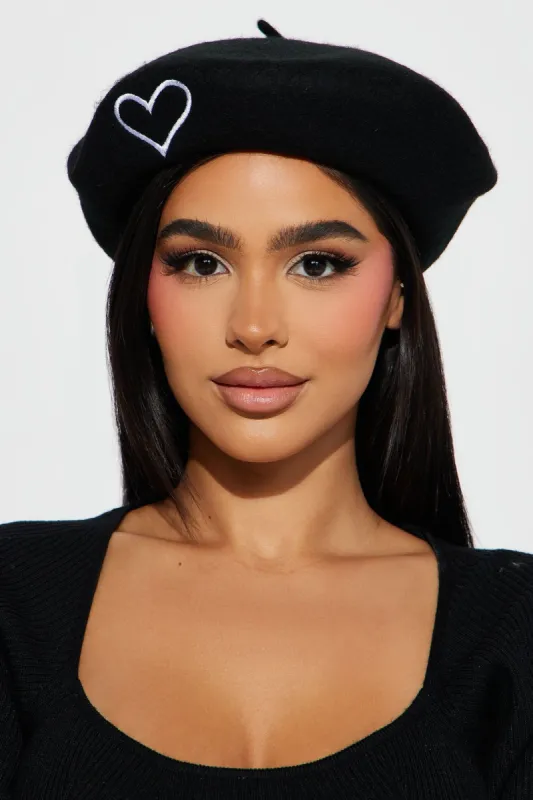 Your Sweetheart Beret - Black sold by Fashion Nova