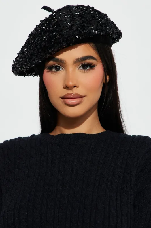 Feeling Festive Beret - Black sold by Fashion Nova