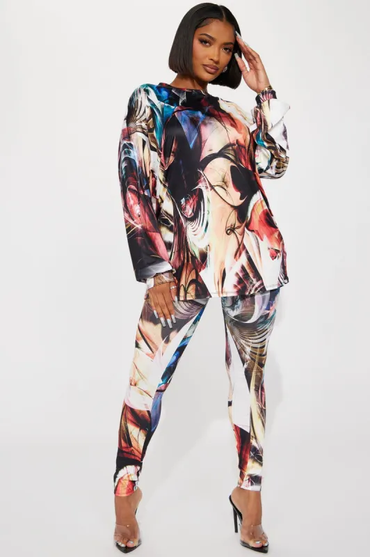 Art Moment Legging Set - Orange/combo sold by Fashion Nova