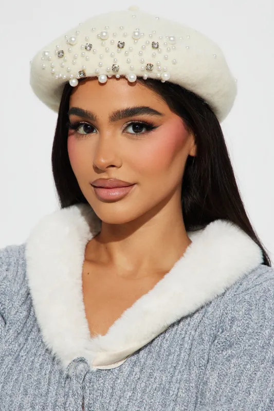 Pearls For Me Beret - Cream sold by Fashion Nova
