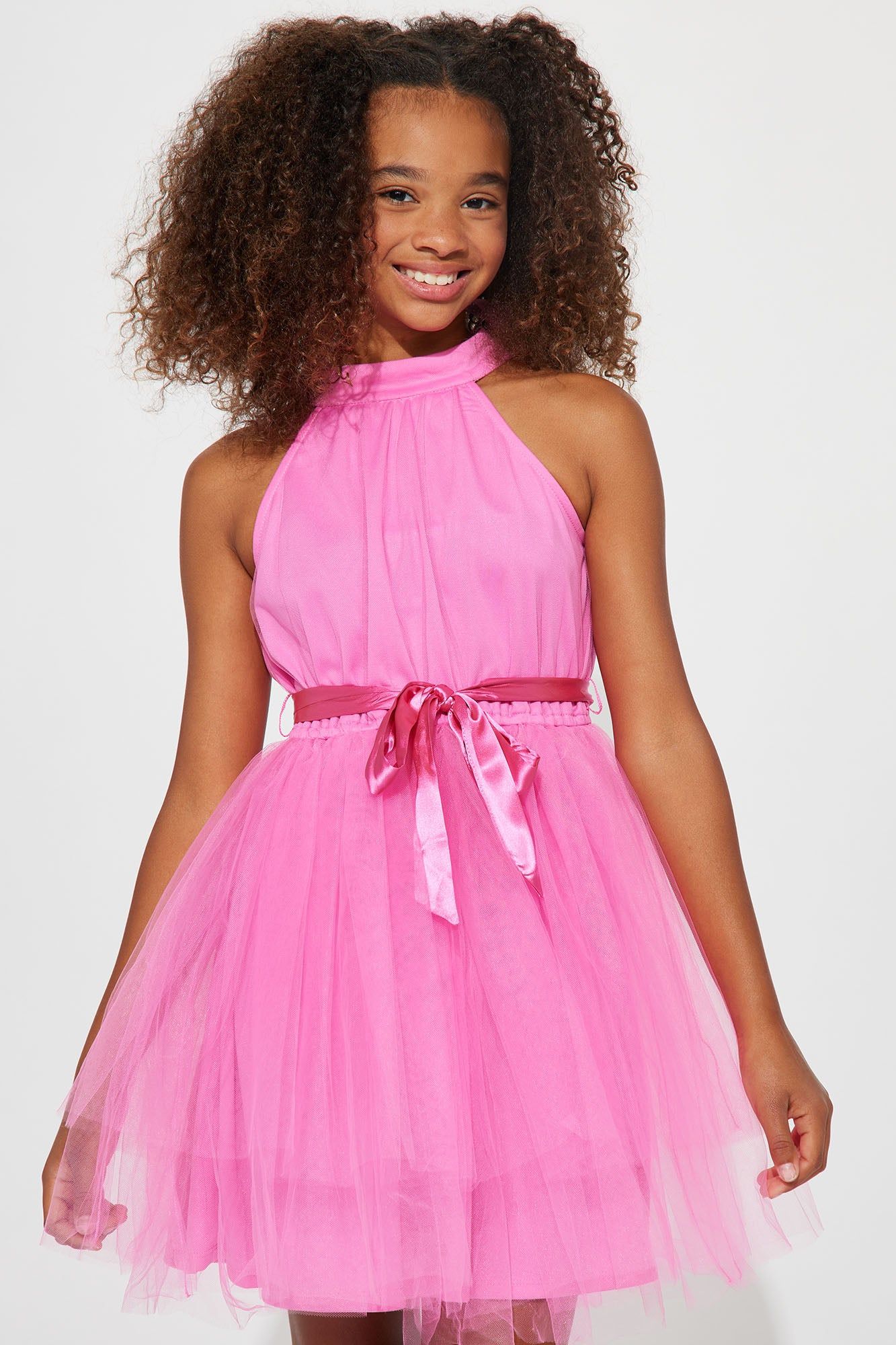 Mini Tulle/Mesh Halter Dress - Pink sold by Fashion Nova