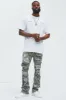 Get Started Cargo Stacked Skinny Flare Pants - Grey/combo sold by Fashion Nova
