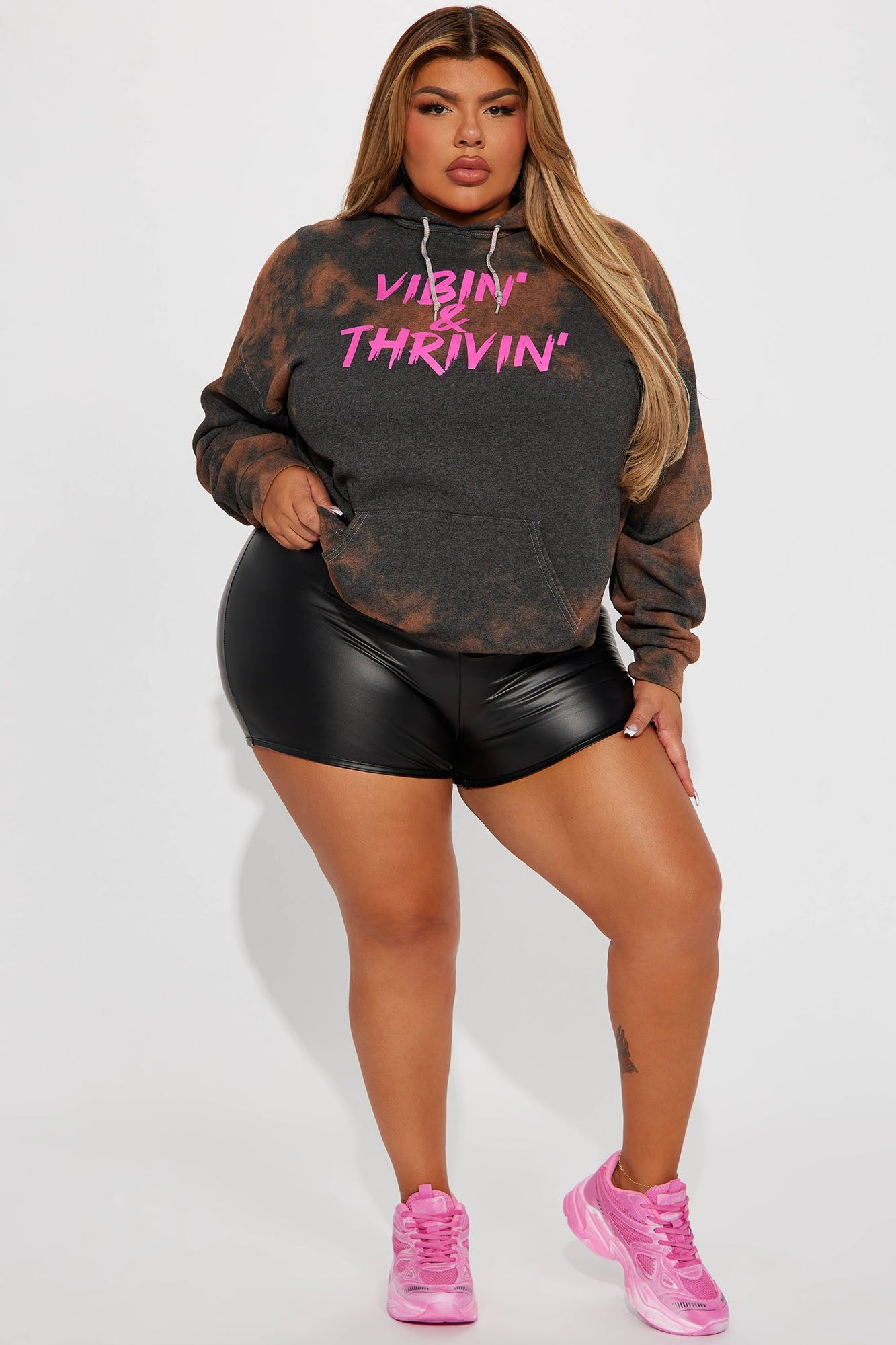 Positive Vibin' Tie Dye Oversized Hoodie - Brown/combo sold by Fashion Nova product image thumbnail 6
