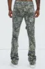 Get Started Cargo Stacked Skinny Flare Pants - Grey/combo sold by Fashion Nova