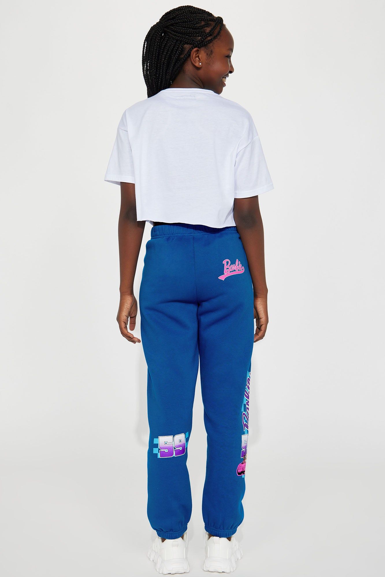 Mini Barbie Racing Jogger Set - White/Blue sold by Fashion Nova product image thumbnail 5