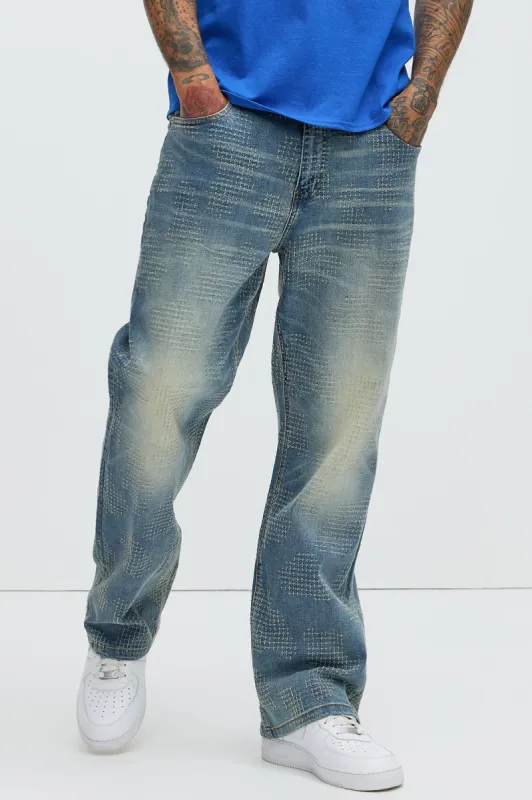 Laser Straight Jeans - Light Blue Wash sold by Fashion Nova