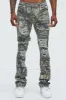 Get Started Cargo Stacked Skinny Flare Pants - Grey/combo sold by Fashion Nova