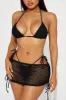Built For Summer Fishnet 3 Piece Bikini Set - Black sold by Fashion Nova