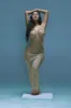 Angeline Metallic Knit Maxi Dress - Gold sold by Fashion Nova