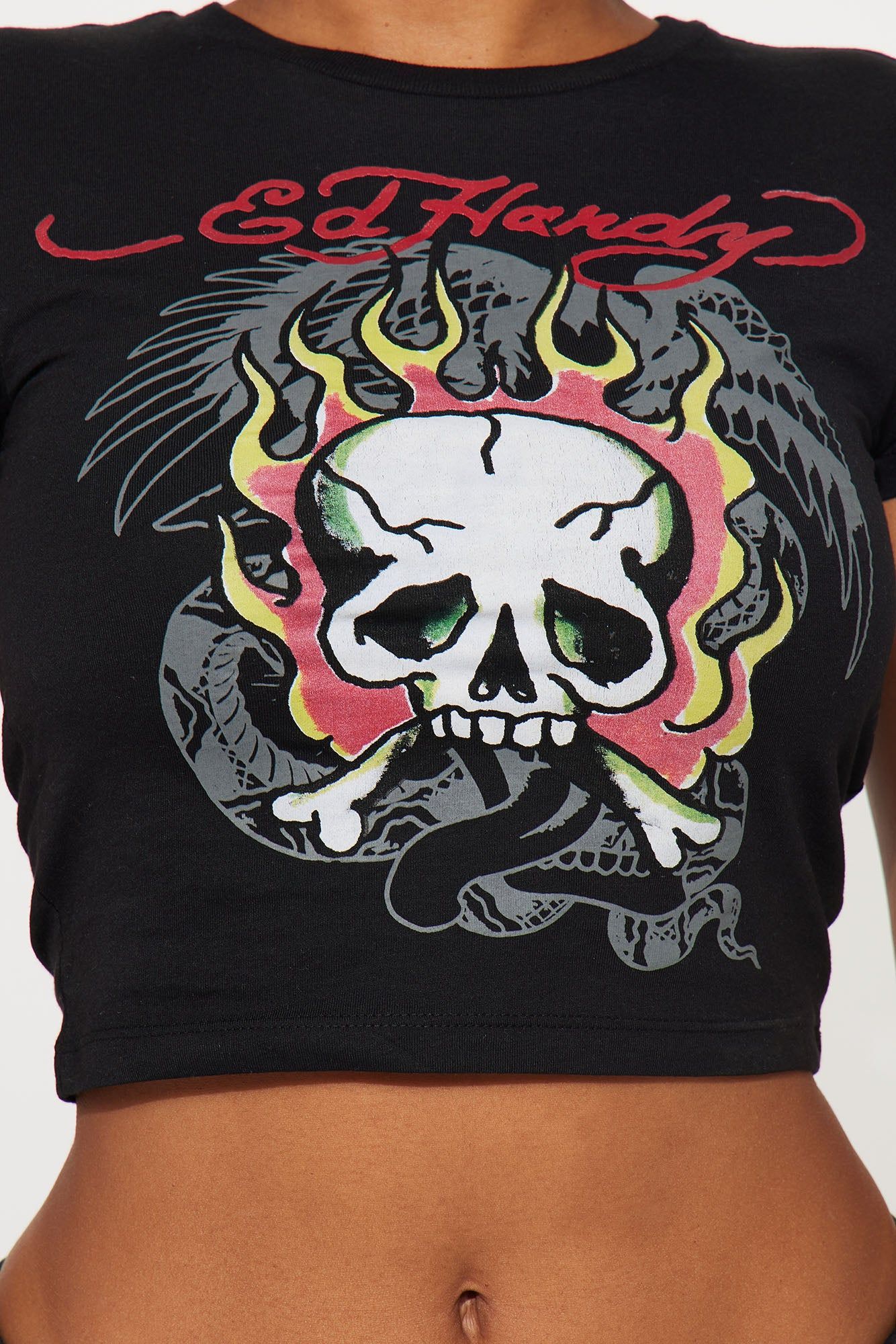 Flaming Skull Ed Hardy Tee - Black sold by Fashion Nova product image thumbnail 3