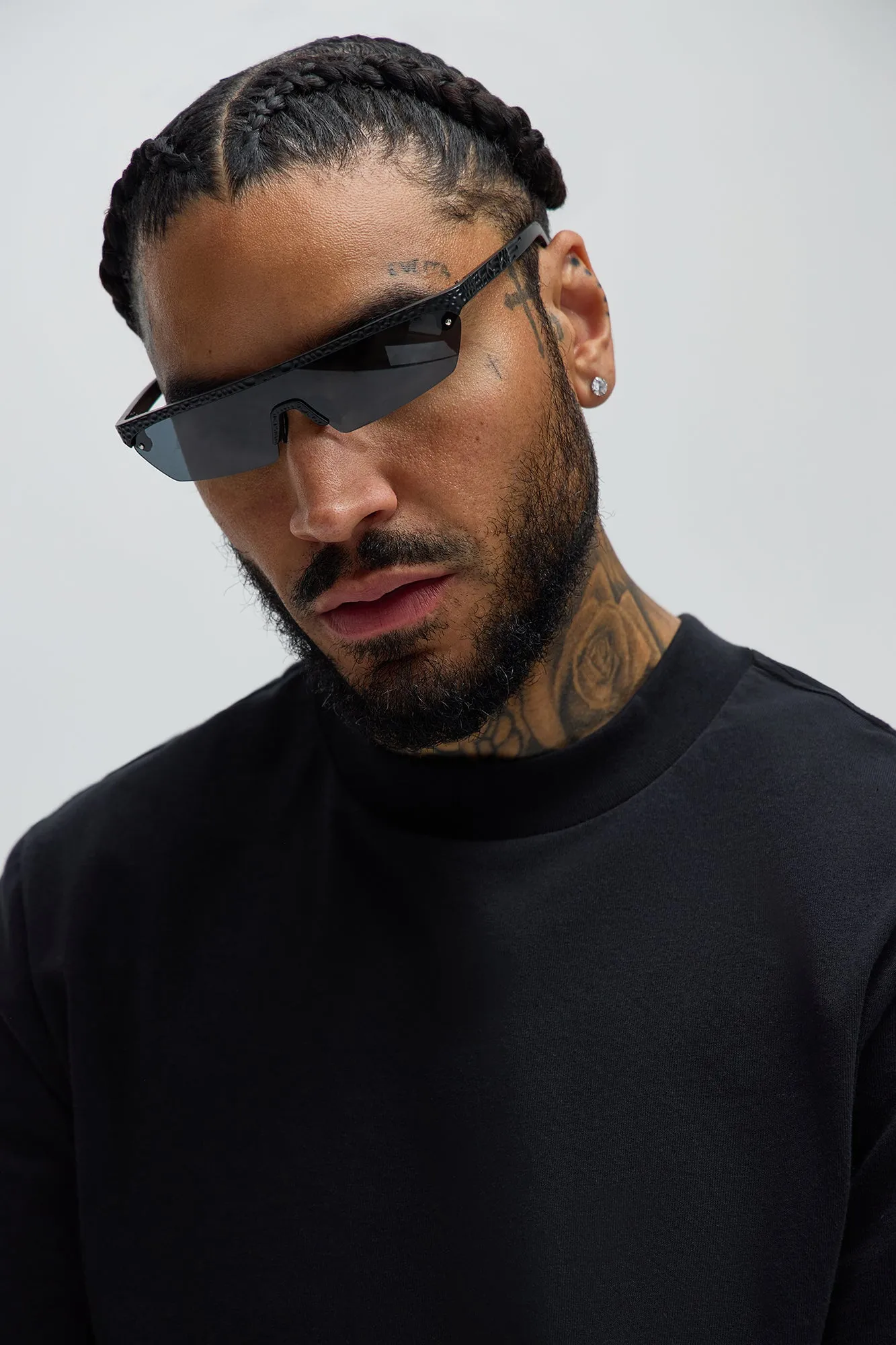 Retro Spec Sunglasses - Black/Smoke sold by Fashion Nova