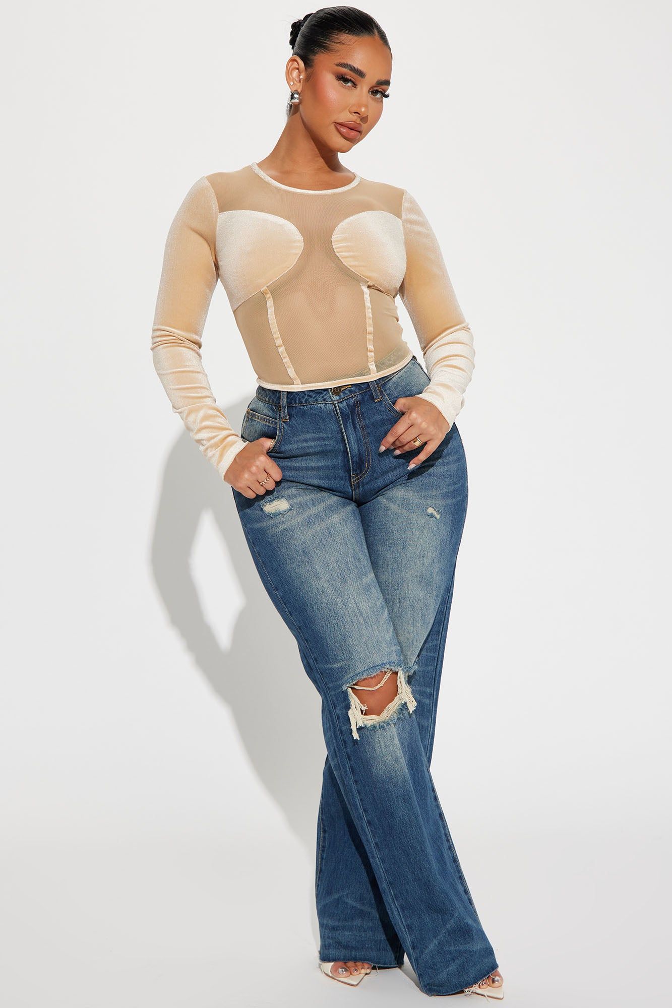 The Secret Is Out Sheer Top - Nude sold by Fashion Nova product image thumbnail 2