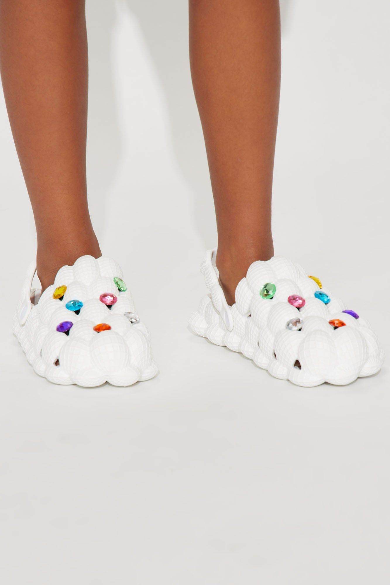 Mini Infinity Charm Bubble Slides - White sold by Fashion Nova product image thumbnail 3