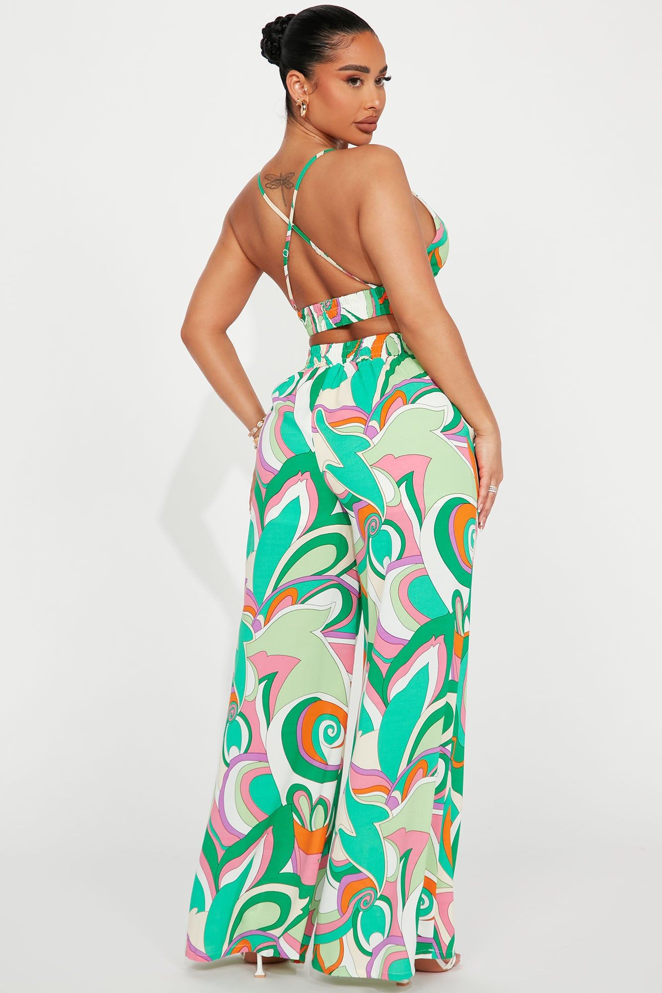 Time To Brunch Pant Set - Green/combo sold by Fashion Nova product image thumbnail 3