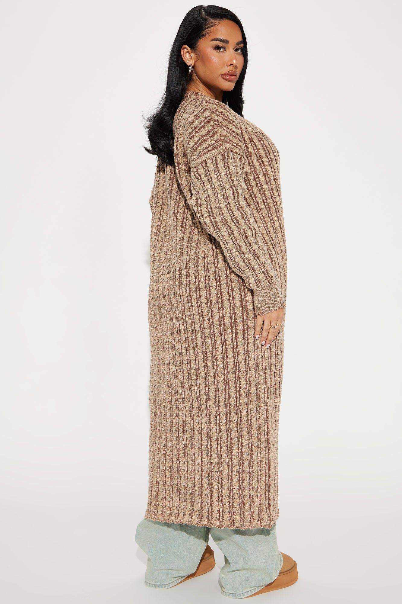 Street Chic Washed Cardigan - Mocha/combo sold by Fashion Nova product image thumbnail 3