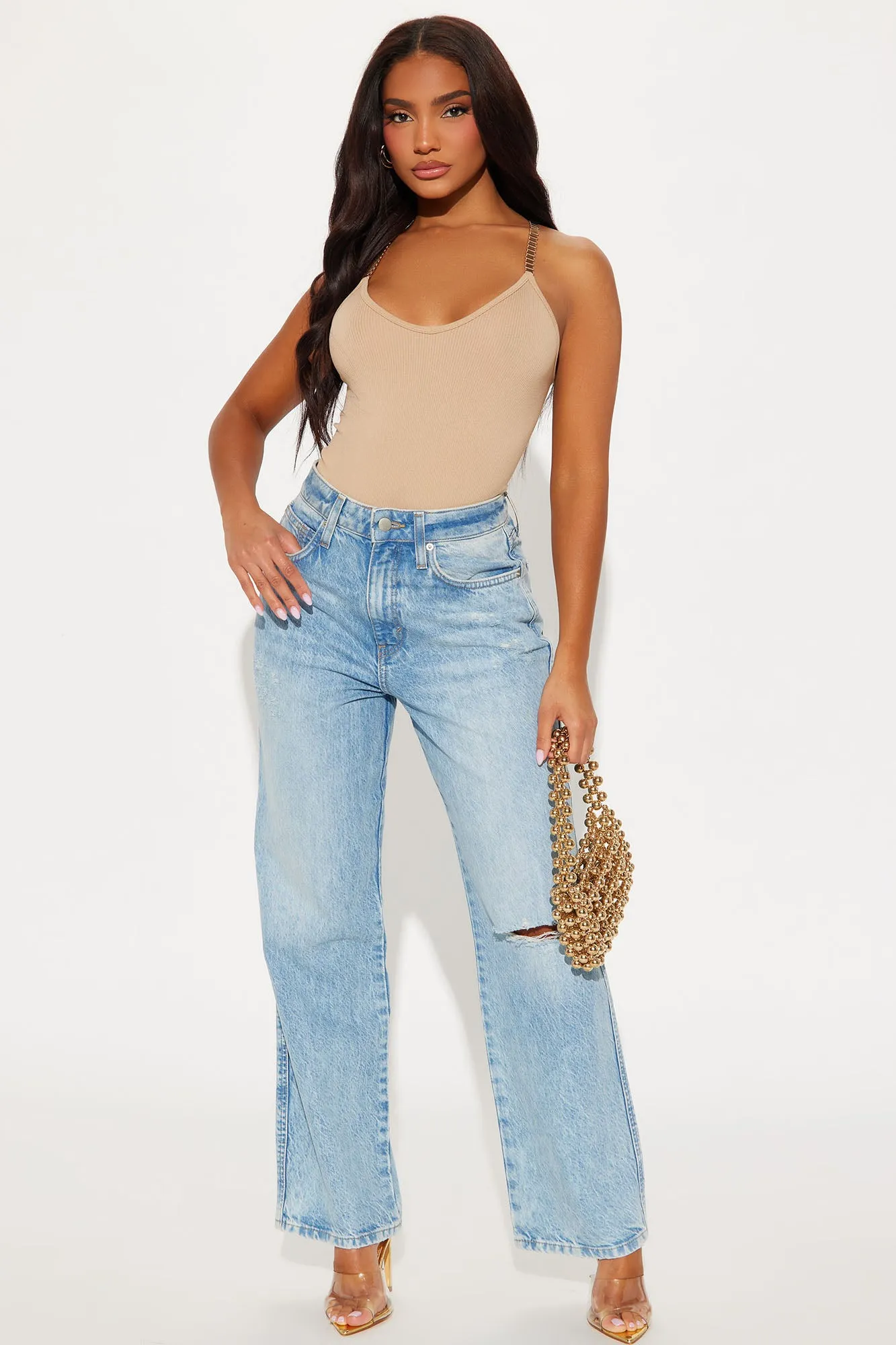 Kamaria Chain Strap Bodysuit - Taupe sold by Fashion Nova product image thumbnail 2